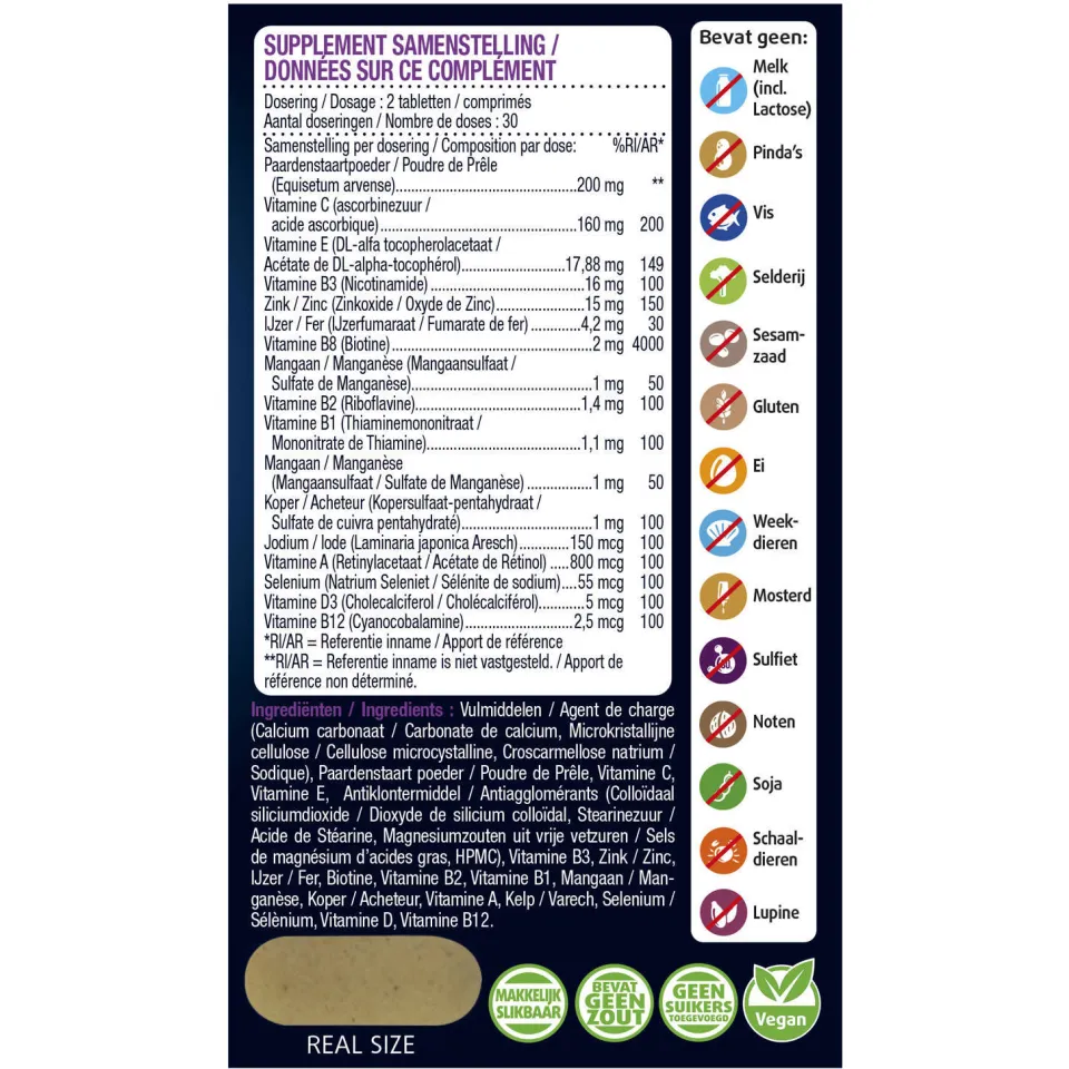 Lucovitaal Huid, Haar & Nagels Tabletten - 60 tabletten, foto 3