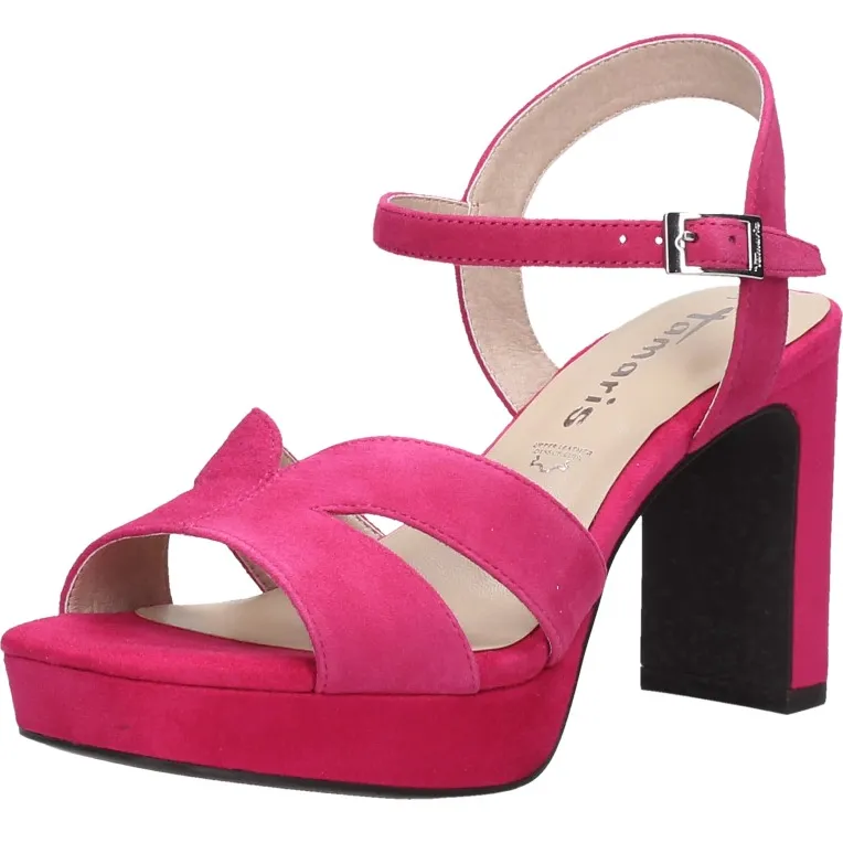Tamaris sandalen hak fuchsia, foto 3