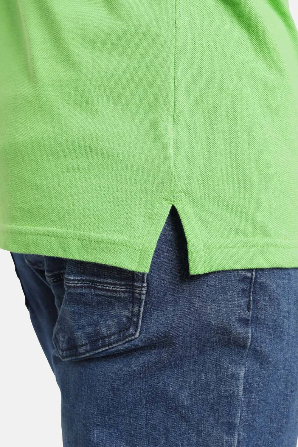 Jan Vanderstorm oversized polo LAVRANS Plus Size met contrastbies groen, foto 6