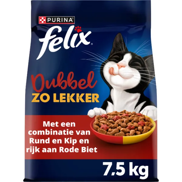 Felix Dubbel Zo Lekker Adult rund & kip kattenvoer