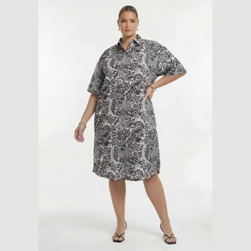 Yoek Aquabel blouse-jurk grijs, foto 2