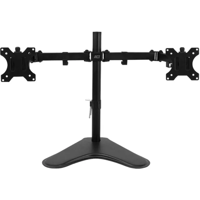ACT AC8320 dubbele monitorsteun op voet zwart