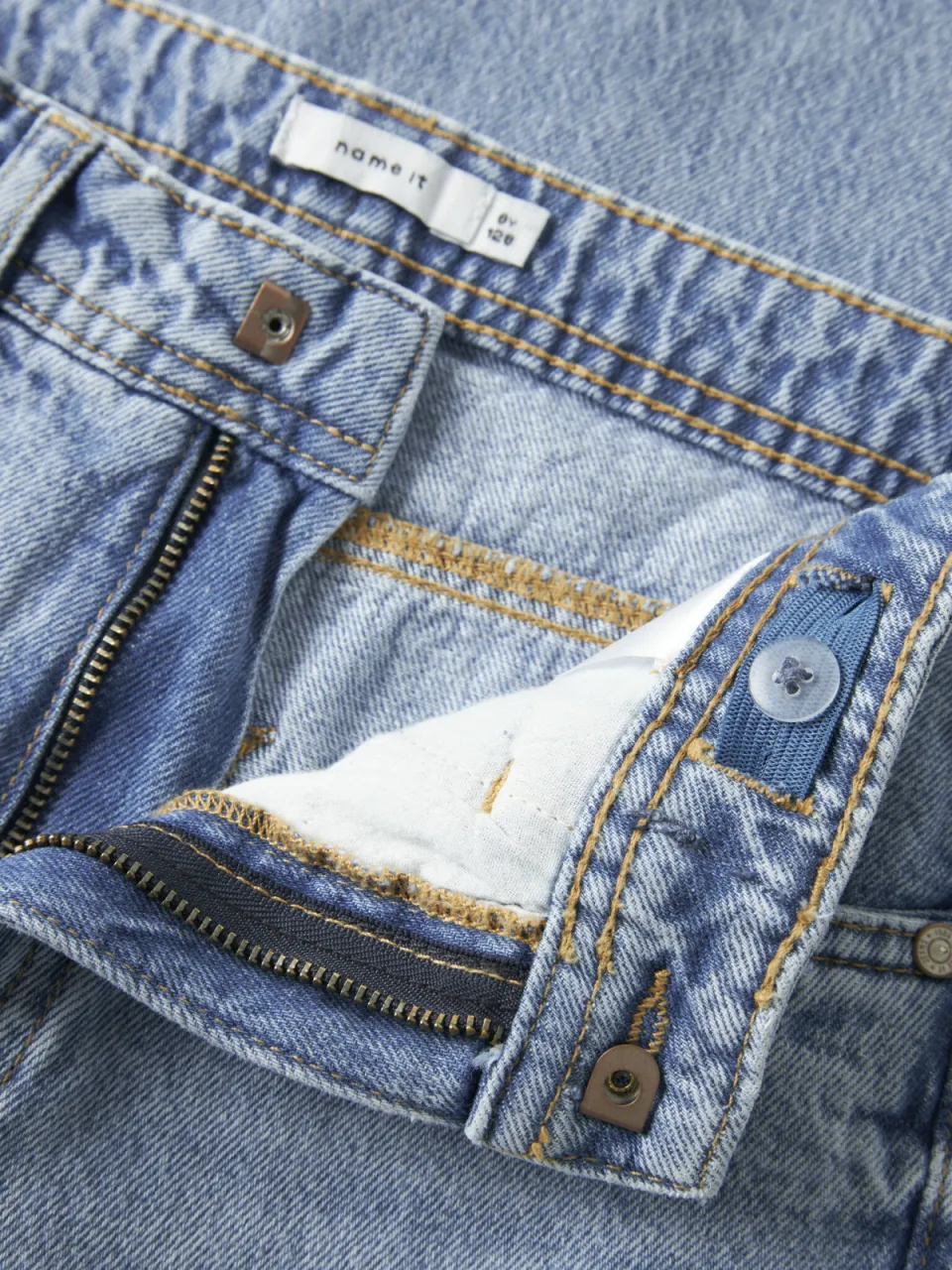 NAME IT KIDS straight leg jeans light blue denim, foto 7