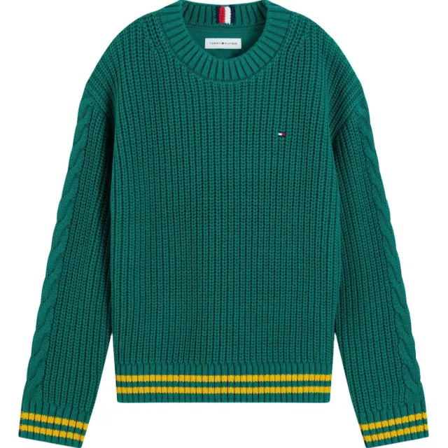 Tommy Hilfiger katoenen gebreide trui - groen
