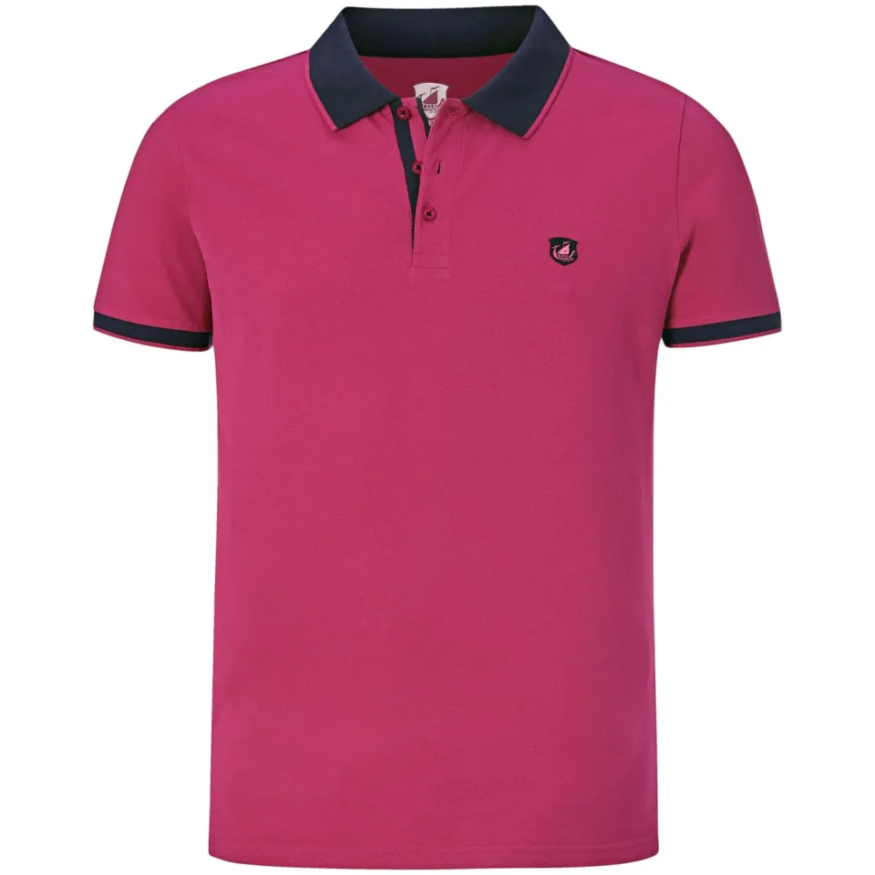 Jan Vanderstorm polo LAVRANS Plus Size met contrastbies roze, foto 2