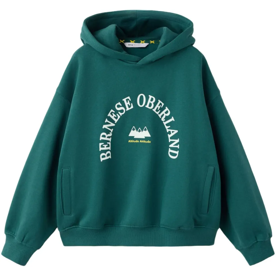 Mango Kids sweater met tekst - groen, foto 2