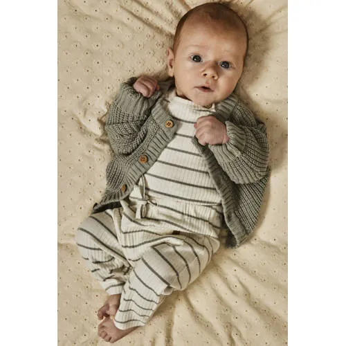 Lil' Atelier BABY gestreepte romper NBMKAIL ecru/grijs, foto 3