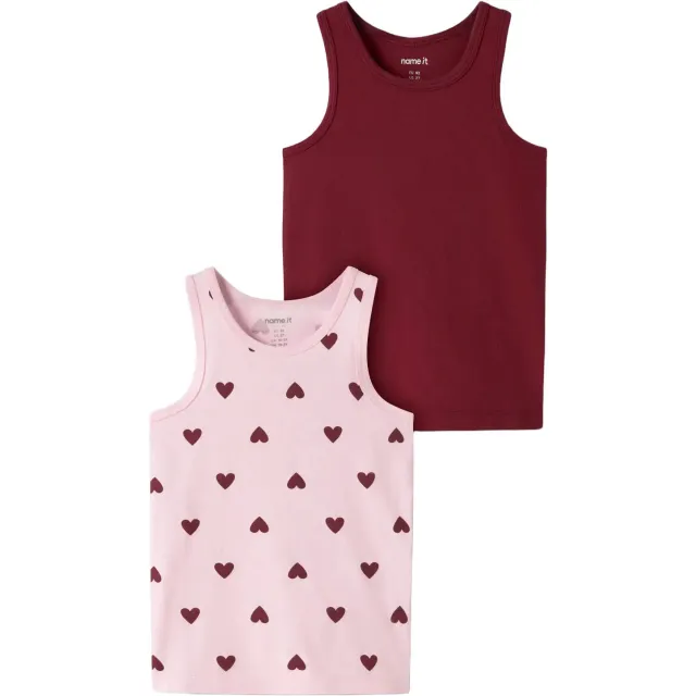 NAME IT hemdjes met hartjes roze en donkerrood Roze/donkerrood