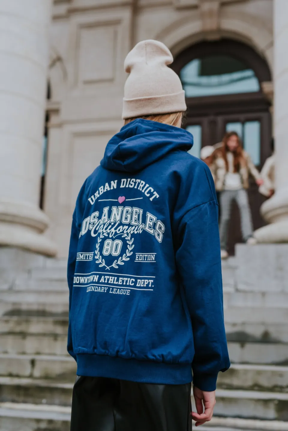 No Way Monday oversized hoodie met backprint - donkerblauw, foto 6