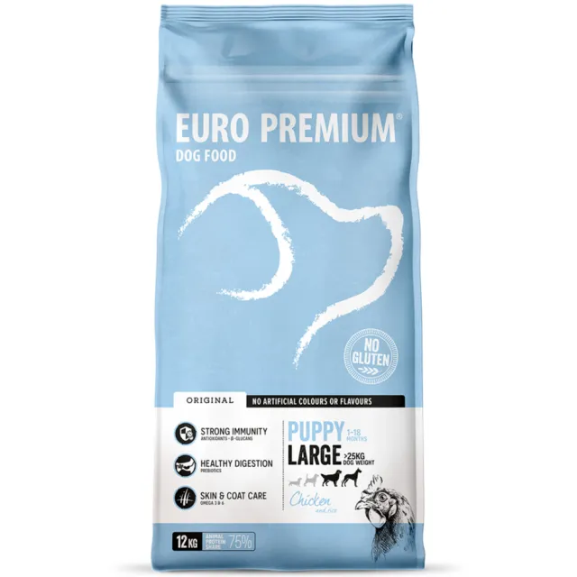 Euro Premium Euro-Premium Puppy Large Kip - Rijst 12 kg