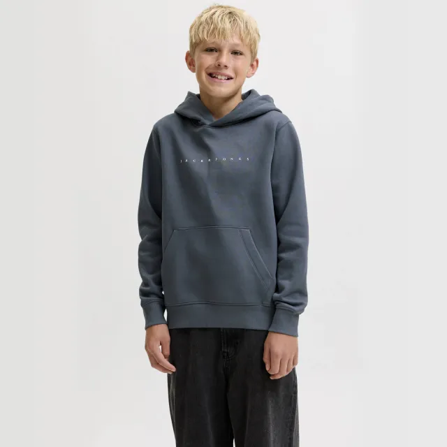 Jack & Jones JUNIOR hoodie met tekst - antraciet