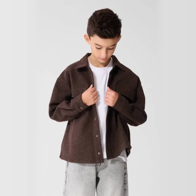 Shoeby flanel comfort fit overshirt - bruin
