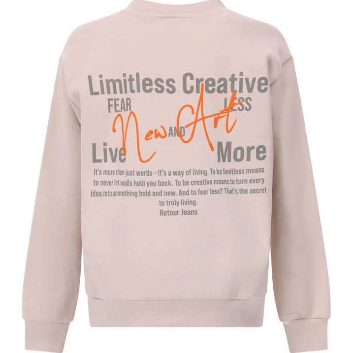 Retour Jeans sweater met backprint - beige, foto 4