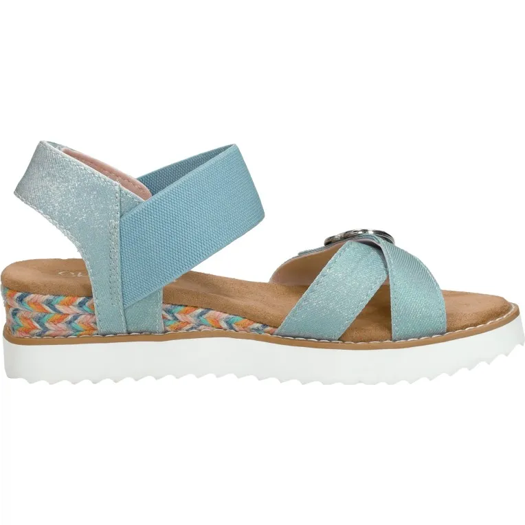 Skechers Miss Desert Kiss Hi platte sandaal lichtblauw Licht blauw