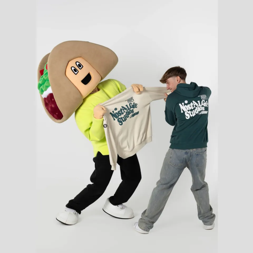 No Way Monday X Job Dutchtuber oversized hoodie met backprint - groen, foto 5