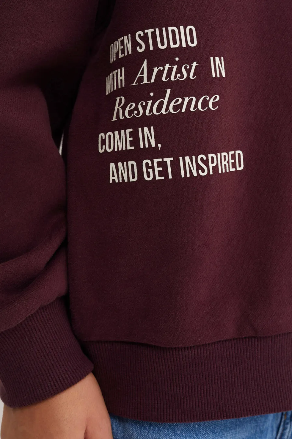 WE Fashion sweater met tekst - donkerrood, foto 4