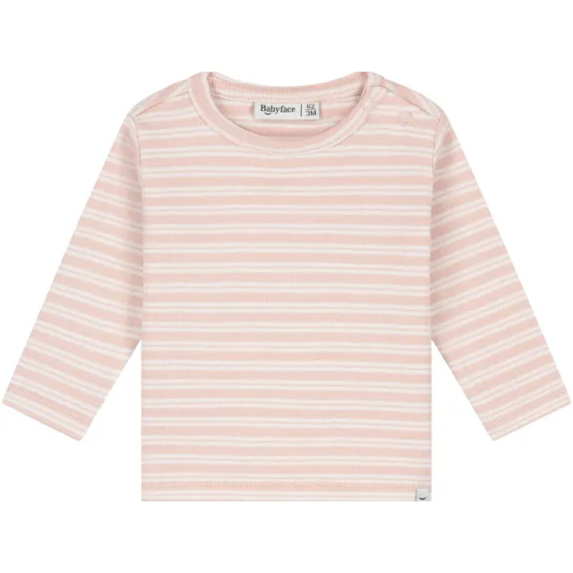 Babyface gestreepte longsleeve lichtroze