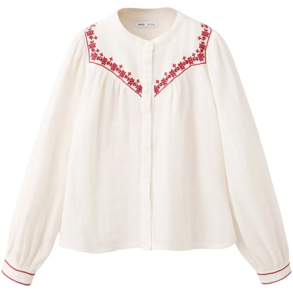 Mango Kids blouse met borduursels ecru, foto 2