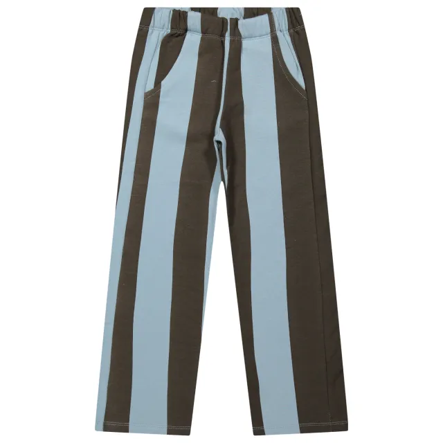 Riffle Amsterdam gestreepte sweatpants donkerbruin lichtblauw, foto 2