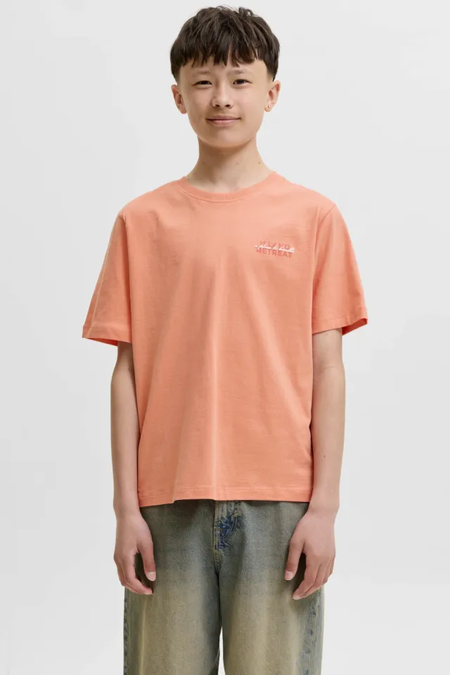 Jack & Jones T-shirt met backprint koraaloranje