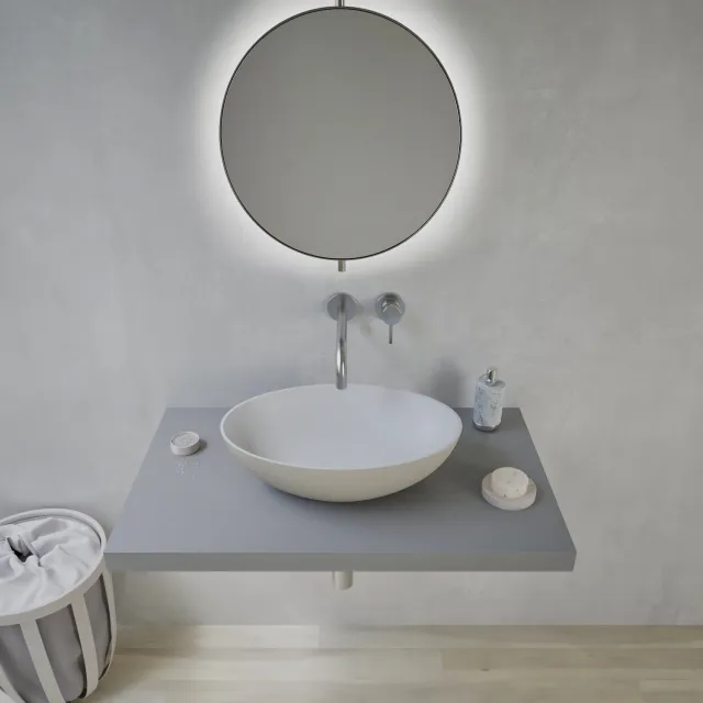 Ideavit Opbouw Waskom Ideavit Solidthin 50x33x14.5 cm Solid Surface Mat Grijs