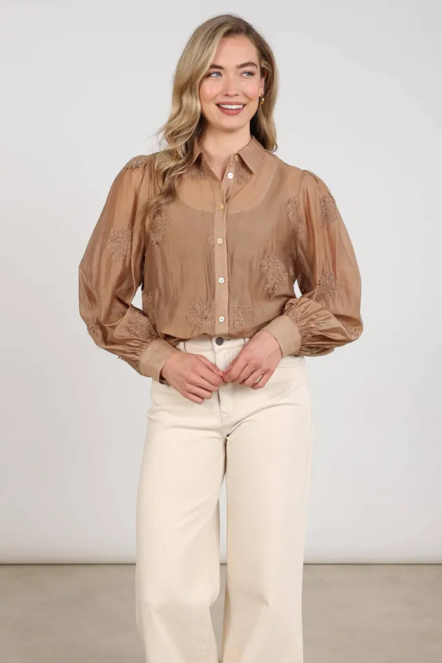 NUKUS Milanova blouse camel
