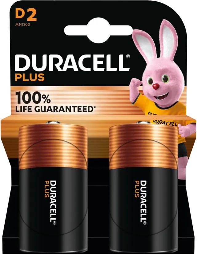 Duracell Plus D-batterijen, 2 stuks