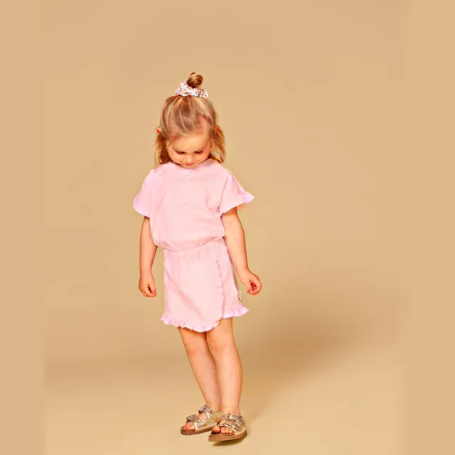 Stains&Stories T-shirt met textuur roze