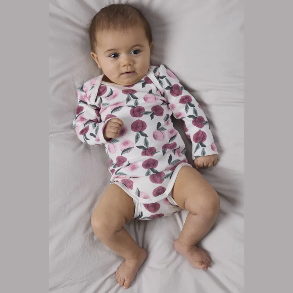 NAME IT BABY katoenen rompers met print (set van 3) Roze/donkerrood/ecru