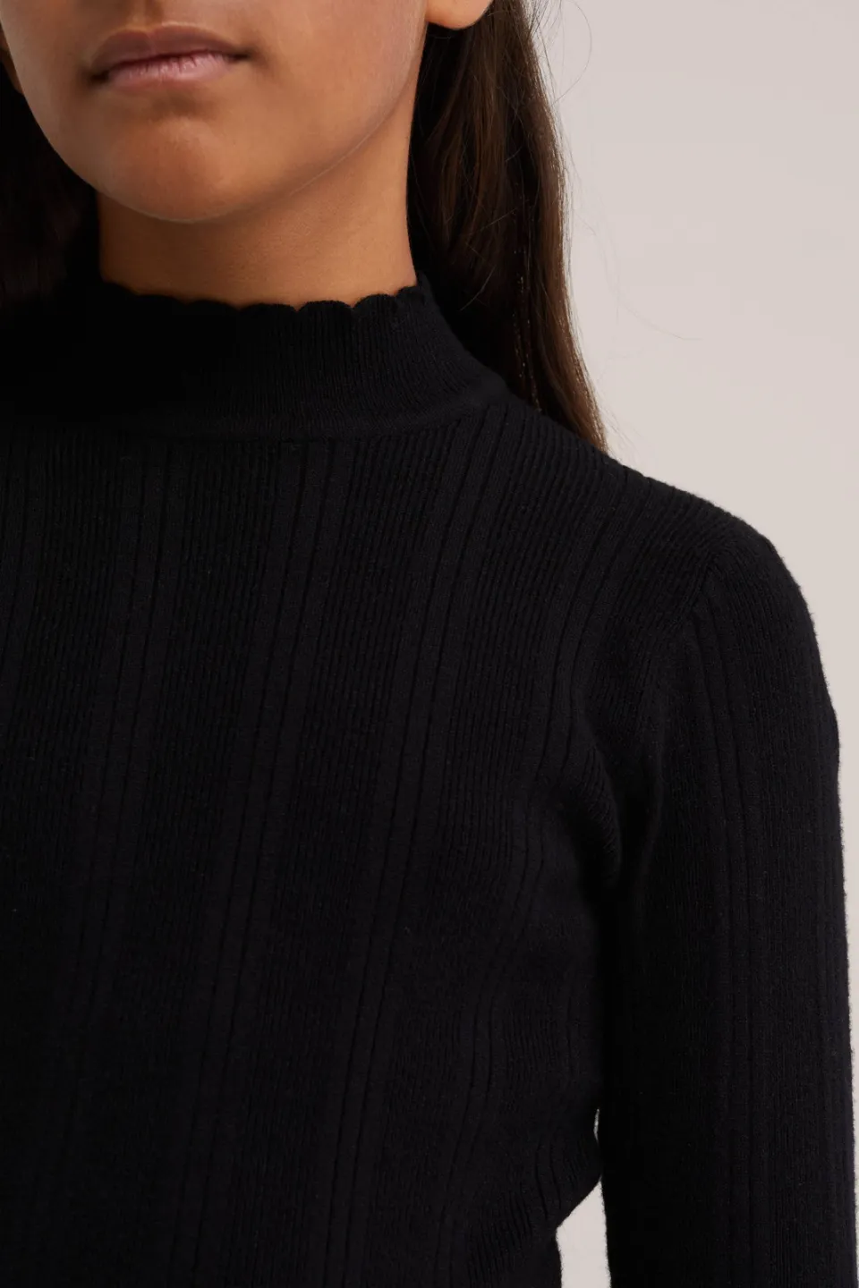 WE Fashion longsleeve met opstaande kraag zwart, foto 5