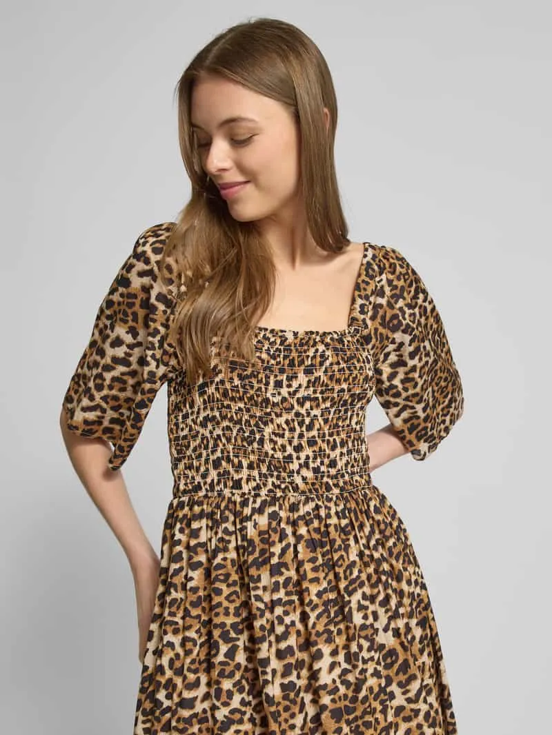 SELECTED WOMEN Dora midi-jurk luipaardprint zwart, foto 4