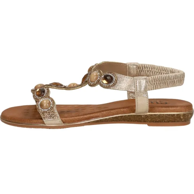 Sub55 platte sandalen goudkleur, foto 2