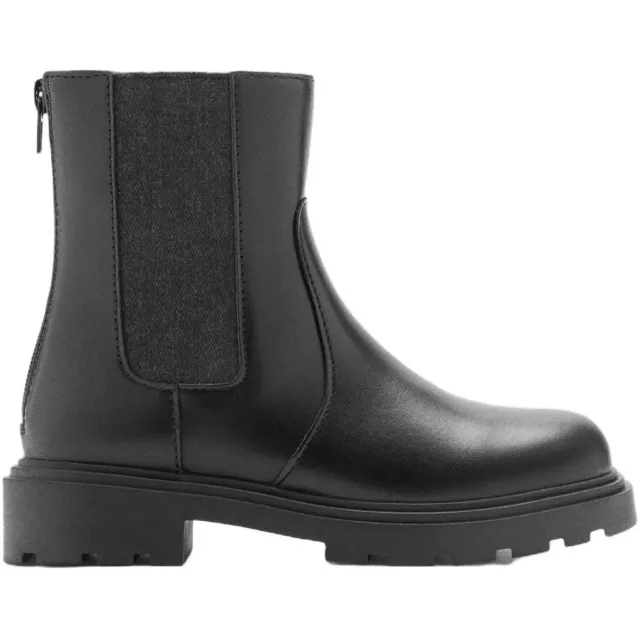 Mango Kids enkelboots met profielzool - zwart