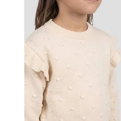 Me & My Monkey katoenen sweater met ruches - beige, foto 4