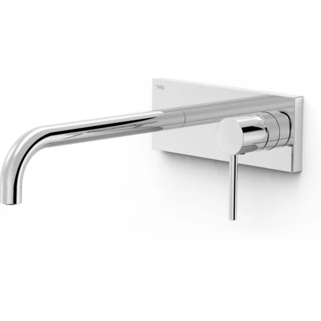 Tres Study Exclusive wastafelmengkraan met afdekplaat 24 cm chroom