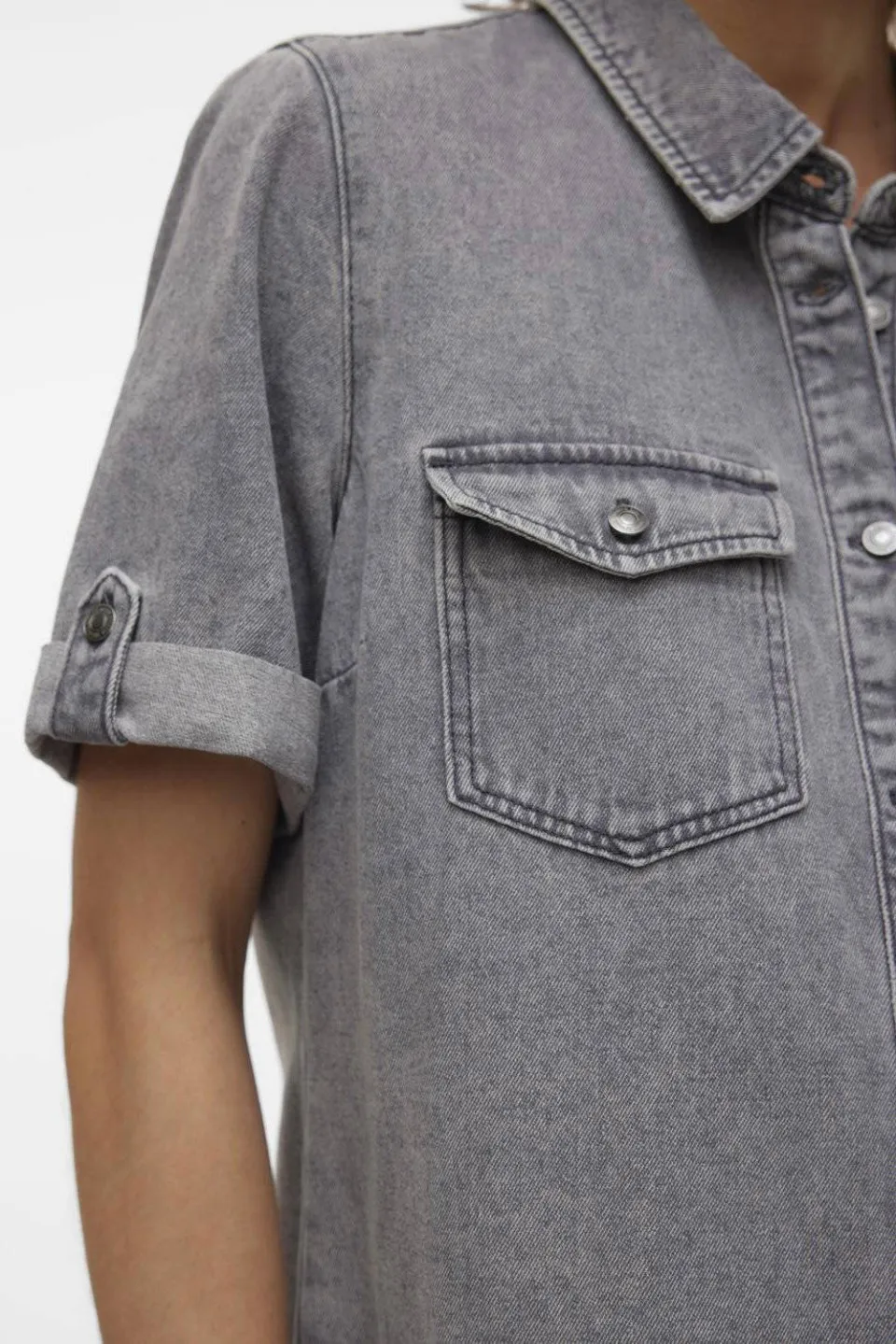 Vero Moda VMJENNIE spijkerjurk medium grey denim, foto 8