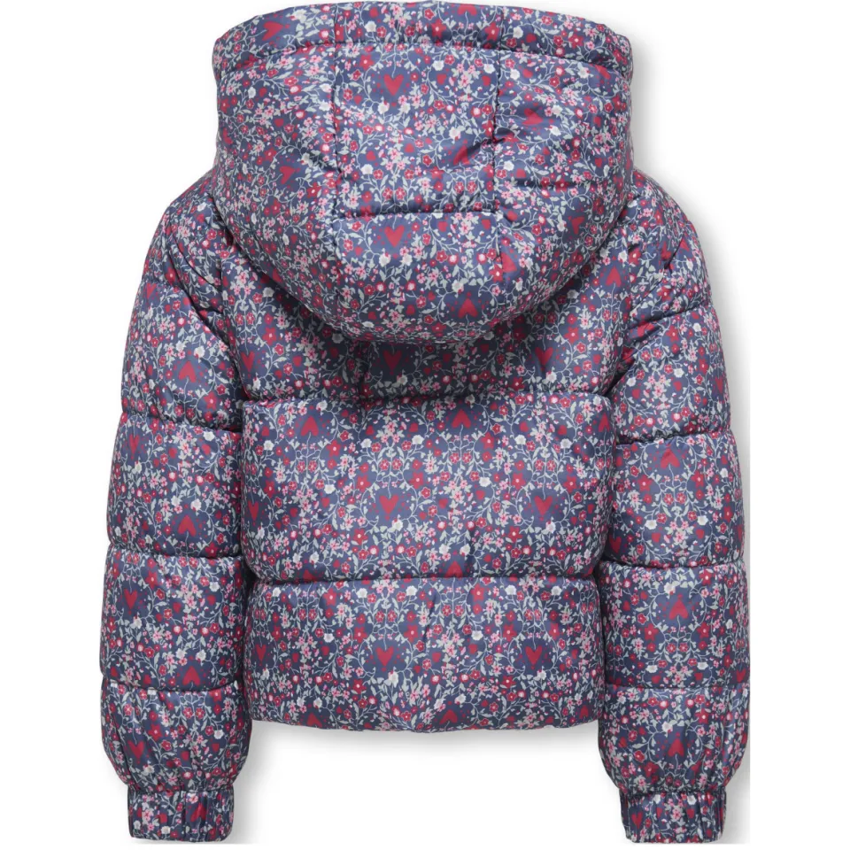 KIDS ONLY MINI gewatteerde jas bloemenprint blauw/rood, foto 3
