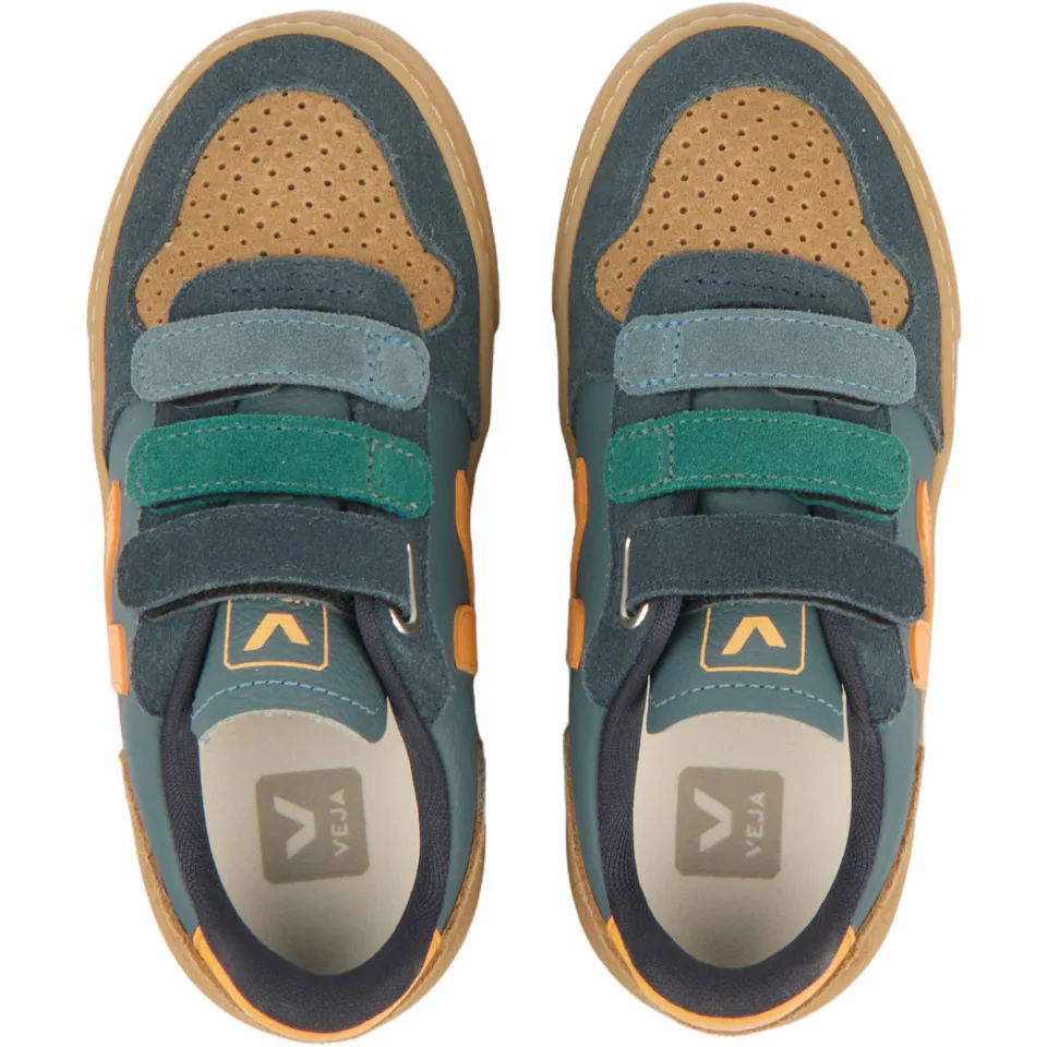 Veja Small V-10 leren sneakers - blauw/geel, foto 4