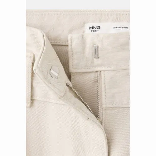Mango TEEN wide leg jeans - zand, foto 4
