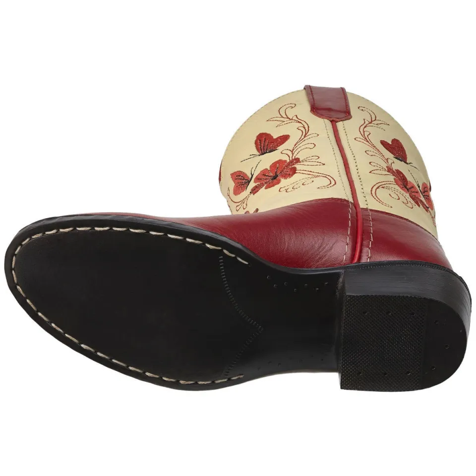 Bootstock western leren laarzen - rood/ecru, foto 3