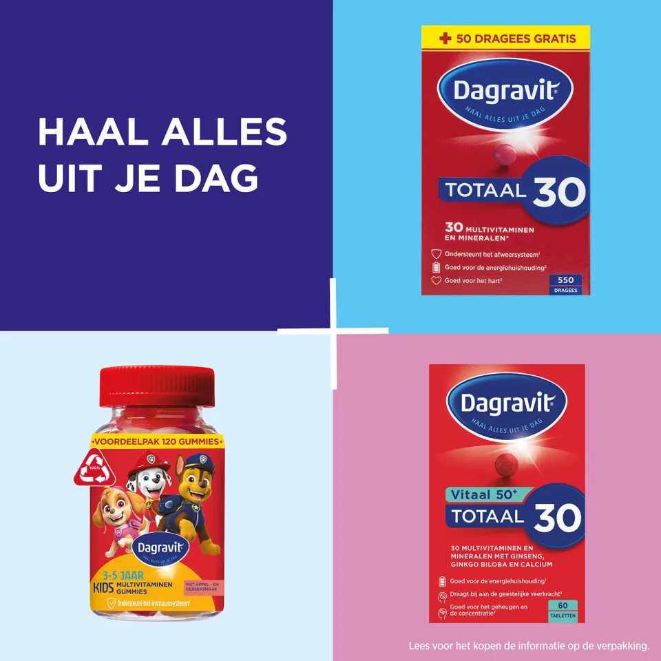 Dagravit Totaal 30 multivitaminen en mineralen dragees, foto 2