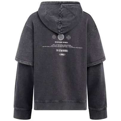 Redefined Rebel hoodie met tekst - antraciet, foto 4