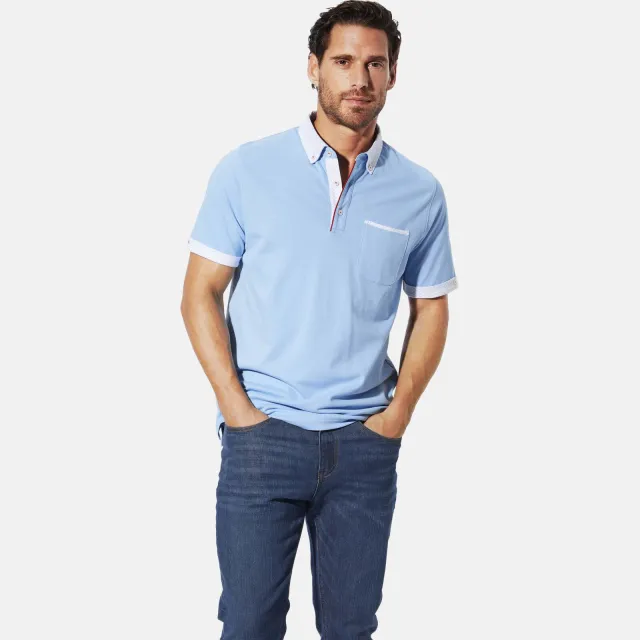Babista regular fit polo Plus Size - lichtblauw