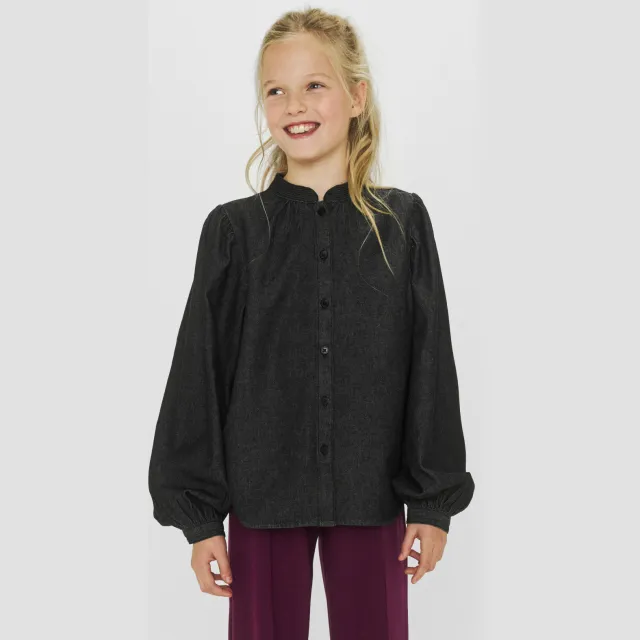 Me & My Monkey Robin chambray blouse grijs