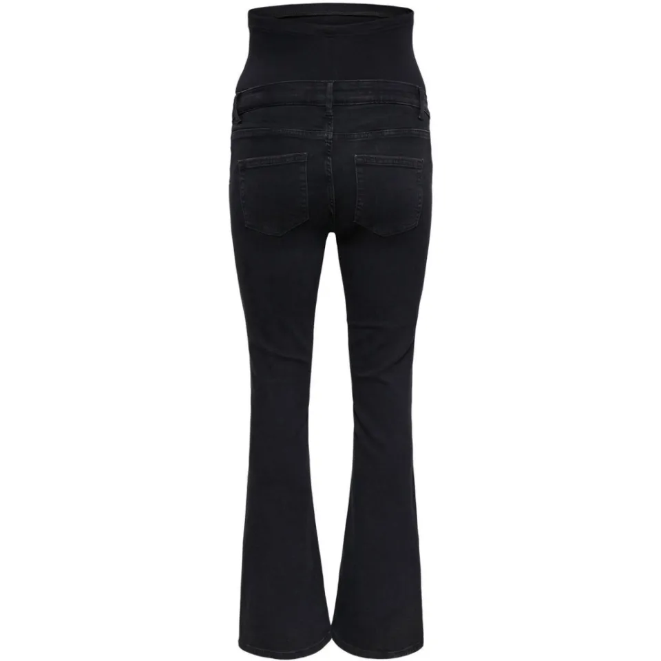 Only MATERNITY high waist zwangerschaps flared jeans black denim met glitter, foto 2