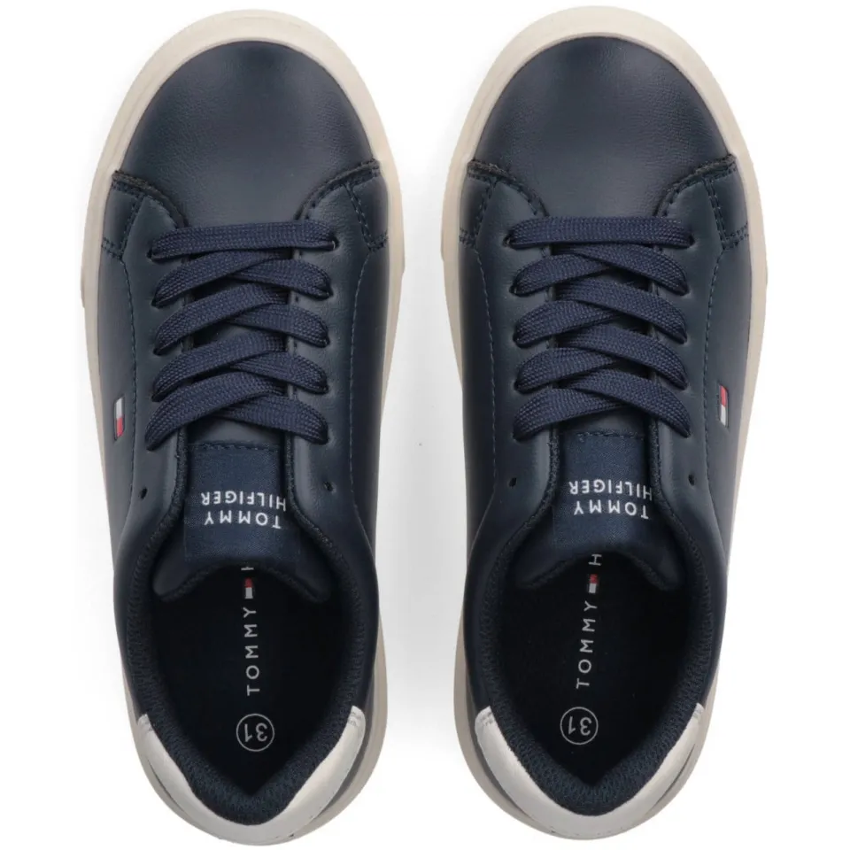 Tommy Hilfiger imitatieleren sneakers - donkerblauw, foto 2