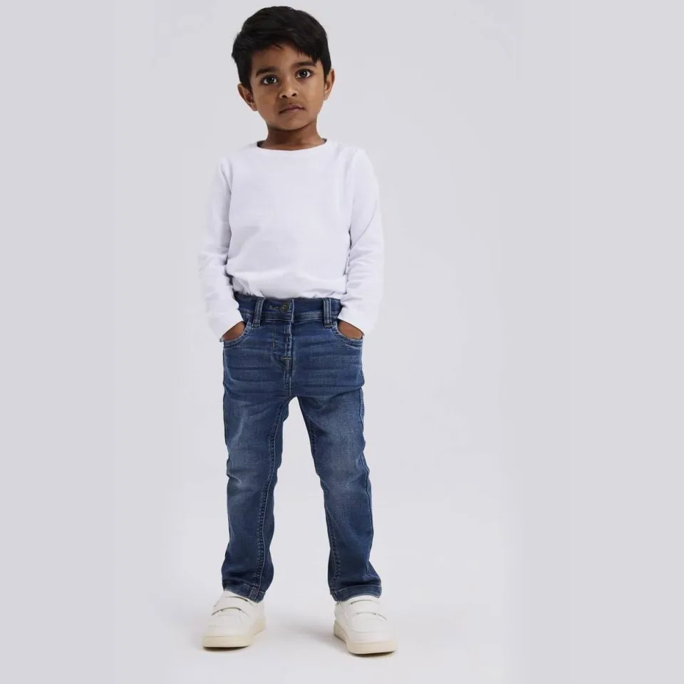 NAME IT MINI slim fit jeans NMMSILAS dark blue denim