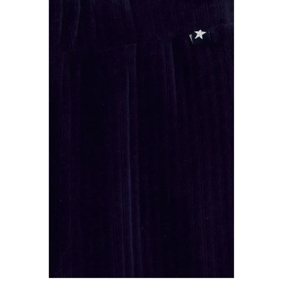 WE Fashion fluwelen flared broek marineblauw, foto 6