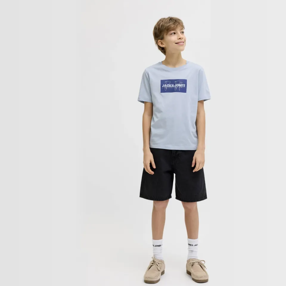 Jack & Jones t-shirt lichtblauw met logo, foto 4