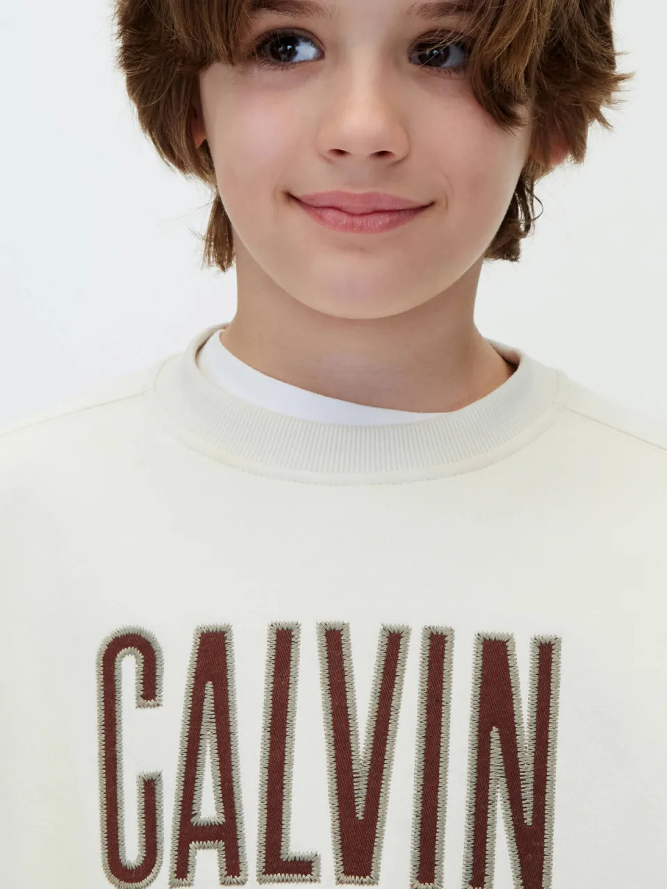 Calvin Klein sweater met borduursels lichtgrijs, foto 5